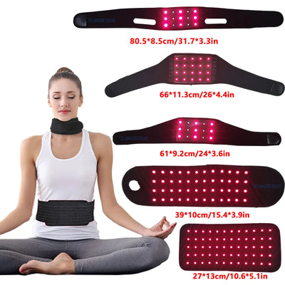 Red＆Infrared LED Light Therapy Belt Full Body Pain Relief Wrap Burn Fa