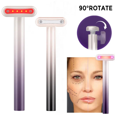 1 Facial Wand EMS Microcurrent Vibration Warm Red Light Face Lift