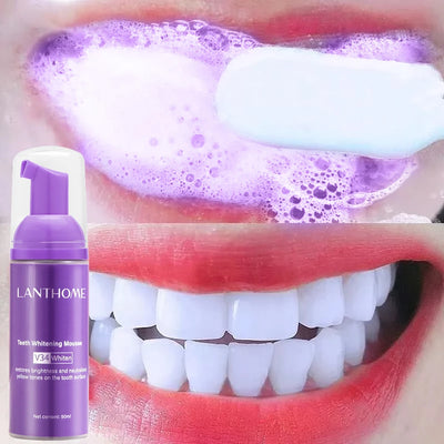 50ml V34 Mousse Toothpaste Teeth Cleaning Purple Whitening Toothpaste 