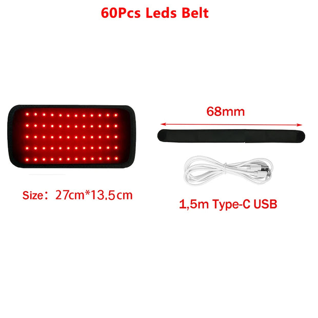 Red＆Infrared LED Light Therapy Belt Full Body Pain Relief Wrap Burn Fa