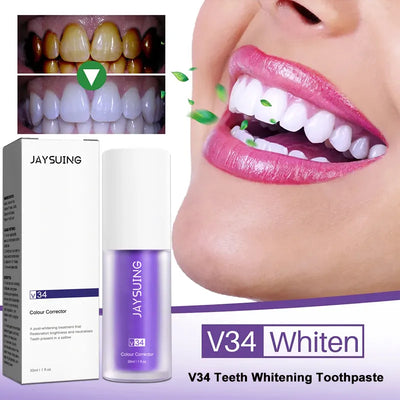 V34 Toothpaste Teeth Whitening Protect Tooth Enamel Intensive Stain Re